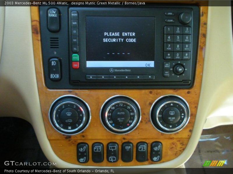 Controls of 2003 ML 500 4Matic