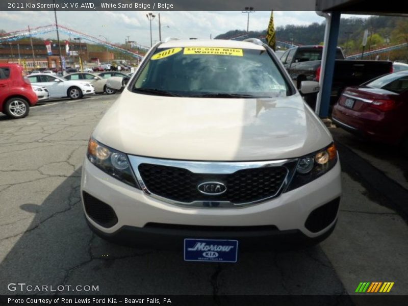 White Sand Beige / Beige 2011 Kia Sorento LX V6 AWD