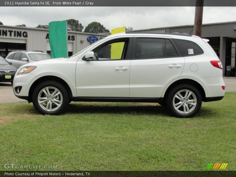 Frost White Pearl / Gray 2011 Hyundai Santa Fe SE