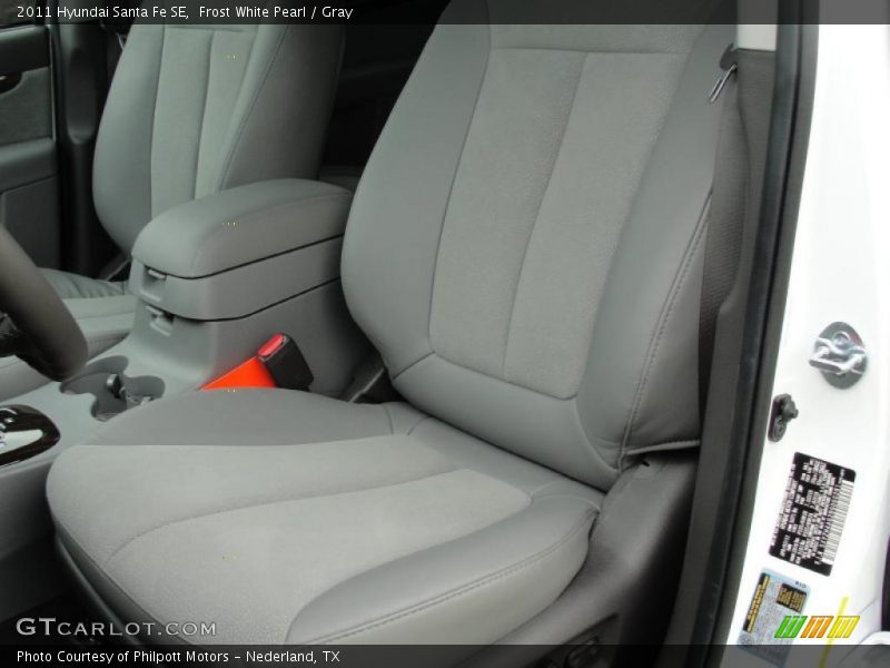 Frost White Pearl / Gray 2011 Hyundai Santa Fe SE