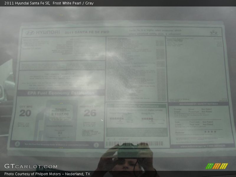  2011 Santa Fe SE Window Sticker