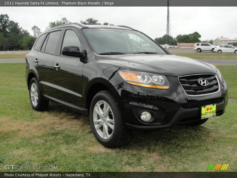 Phantom Black Metallic / Beige 2011 Hyundai Santa Fe Limited