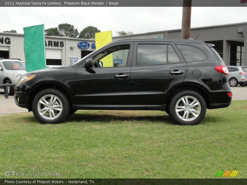 Phantom Black Metallic / Beige 2011 Hyundai Santa Fe Limited