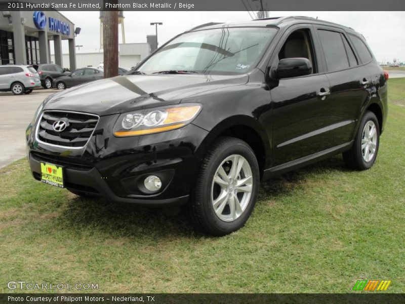 Phantom Black Metallic / Beige 2011 Hyundai Santa Fe Limited