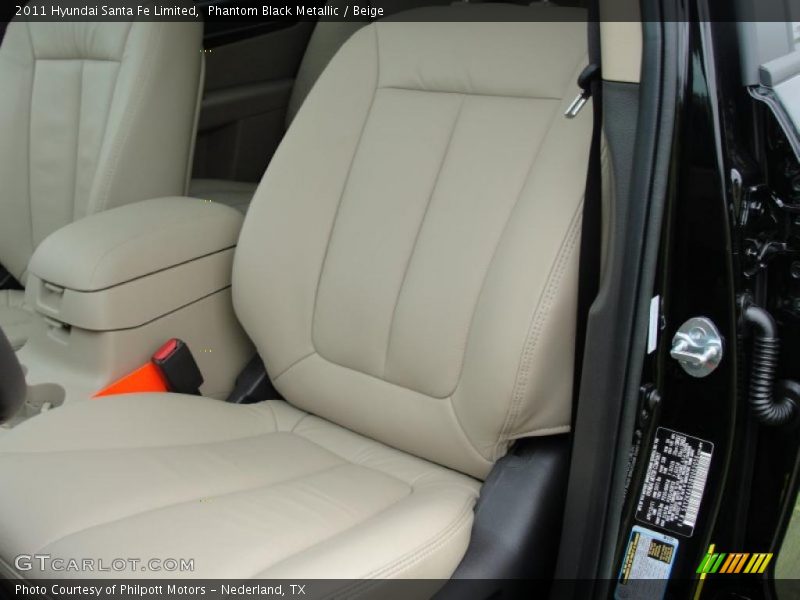 Phantom Black Metallic / Beige 2011 Hyundai Santa Fe Limited