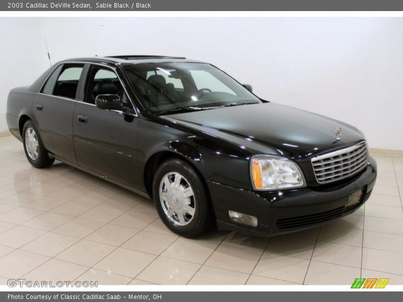 Sable Black / Black 2003 Cadillac DeVille Sedan