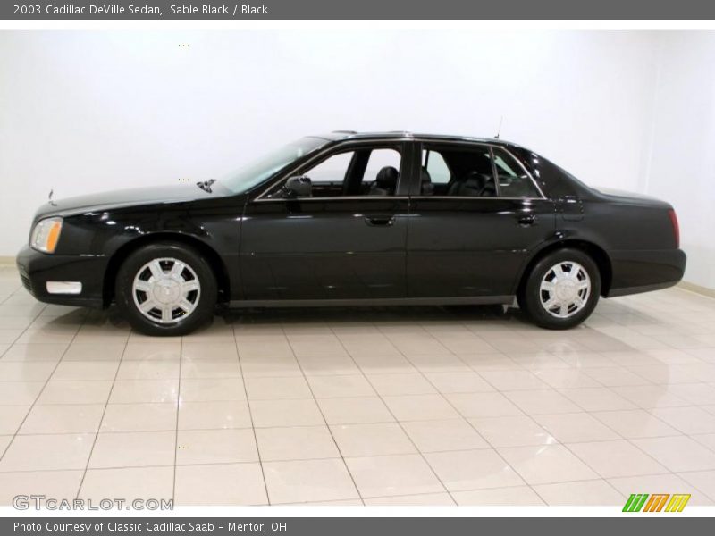 Sable Black / Black 2003 Cadillac DeVille Sedan