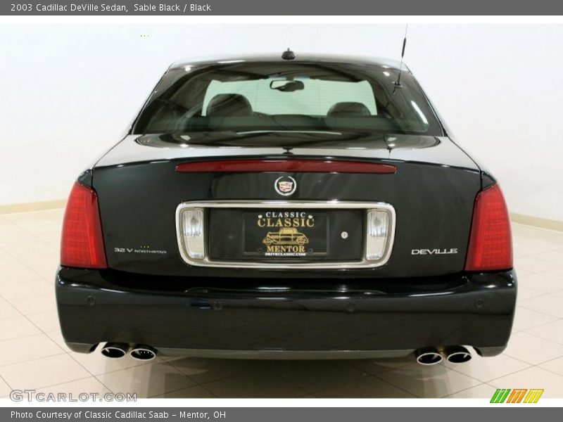 Sable Black / Black 2003 Cadillac DeVille Sedan