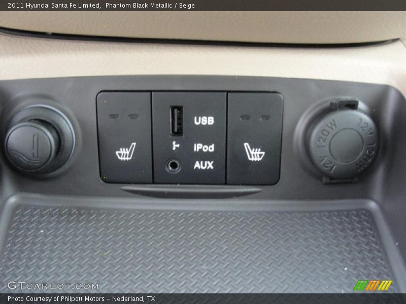 Phantom Black Metallic / Beige 2011 Hyundai Santa Fe Limited