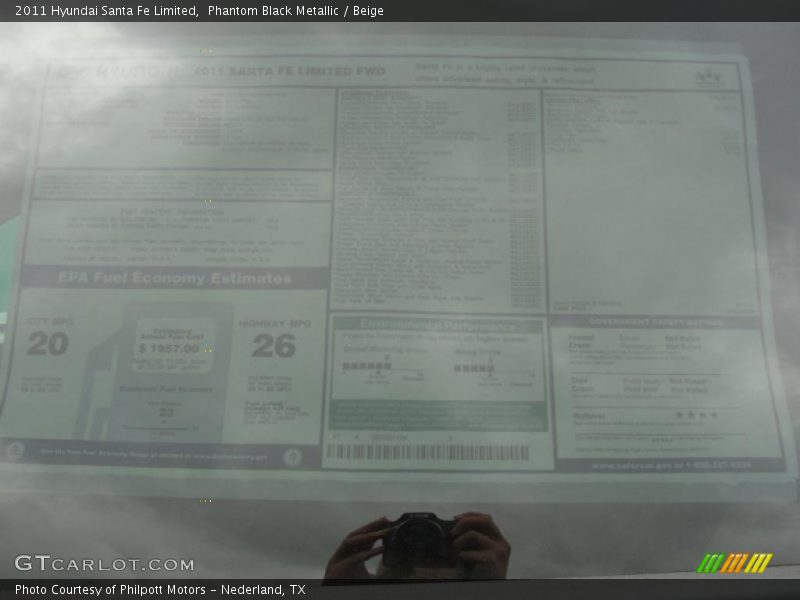  2011 Santa Fe Limited Window Sticker