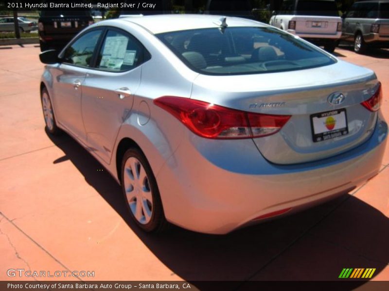 Radiant Silver / Gray 2011 Hyundai Elantra Limited