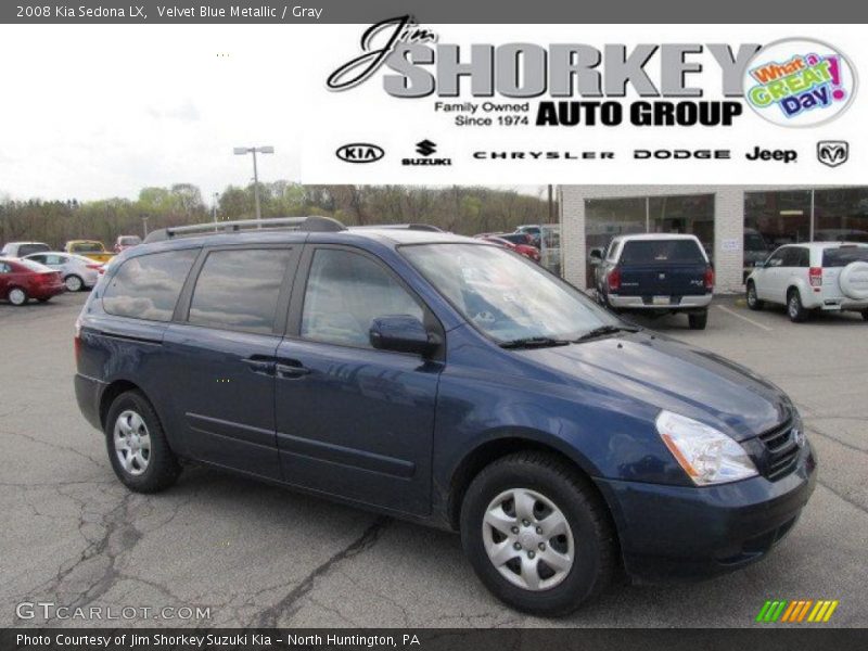 Velvet Blue Metallic / Gray 2008 Kia Sedona LX