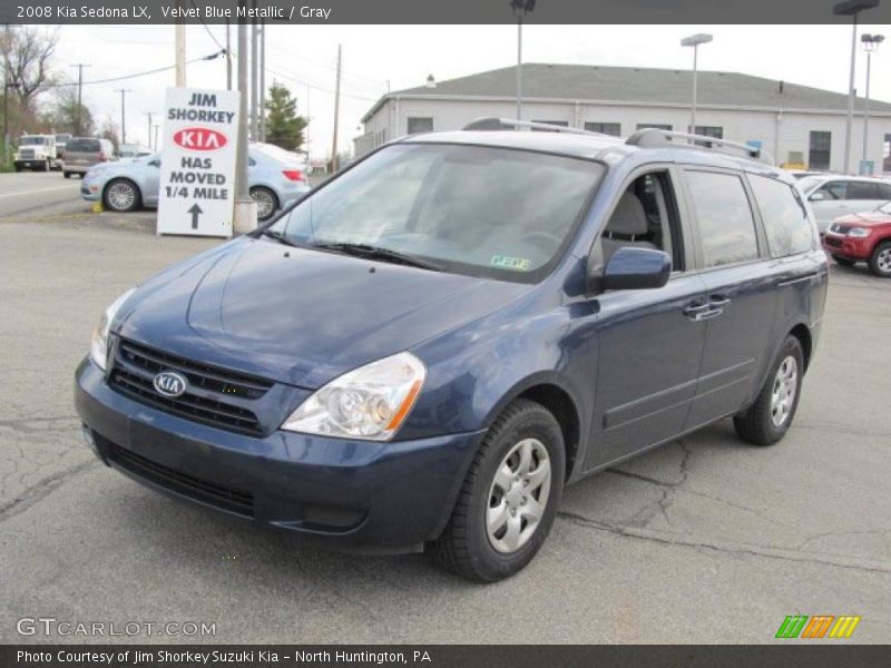 Velvet Blue Metallic / Gray 2008 Kia Sedona LX