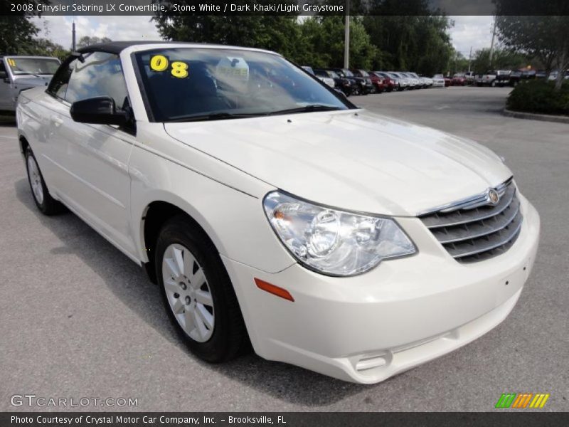 Stone White / Dark Khaki/Light Graystone 2008 Chrysler Sebring LX Convertible