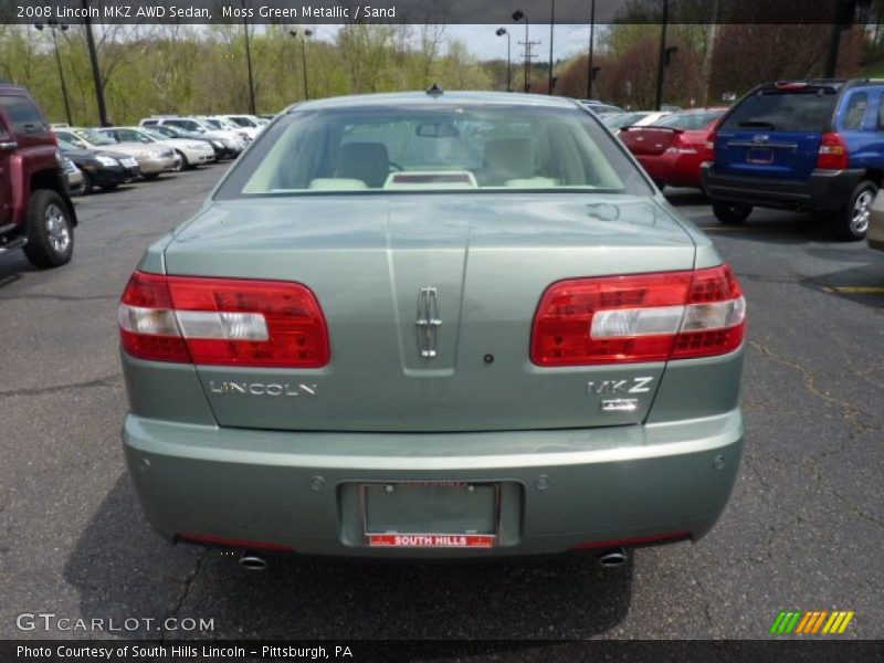 Moss Green Metallic / Sand 2008 Lincoln MKZ AWD Sedan