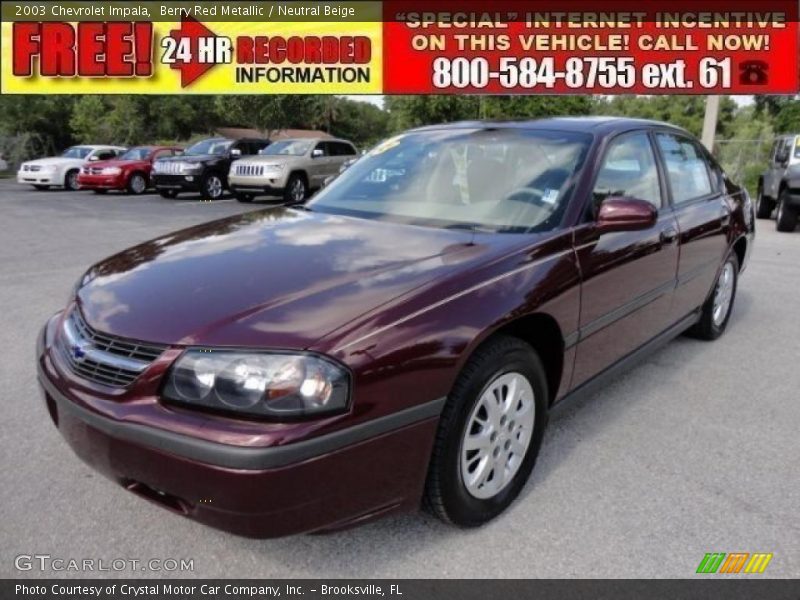 Berry Red Metallic / Neutral Beige 2003 Chevrolet Impala