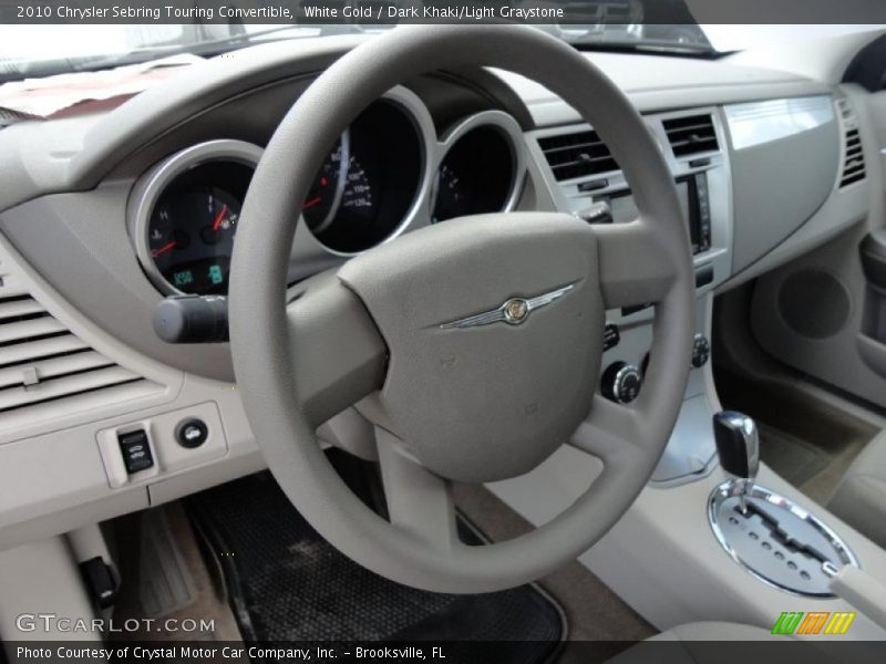 White Gold / Dark Khaki/Light Graystone 2010 Chrysler Sebring Touring Convertible