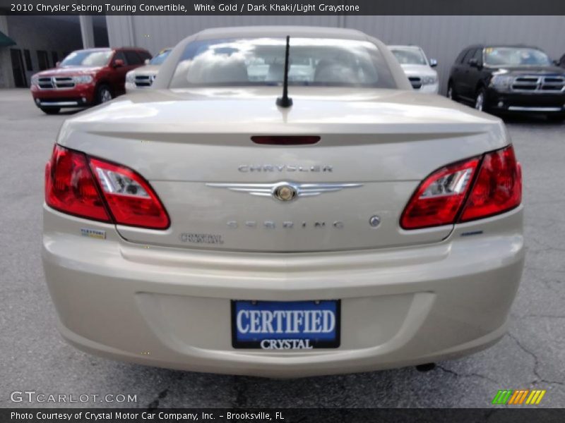 White Gold / Dark Khaki/Light Graystone 2010 Chrysler Sebring Touring Convertible