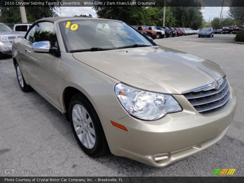 White Gold / Dark Khaki/Light Graystone 2010 Chrysler Sebring Touring Convertible
