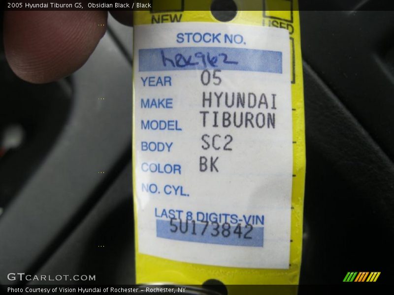 Obsidian Black / Black 2005 Hyundai Tiburon GS