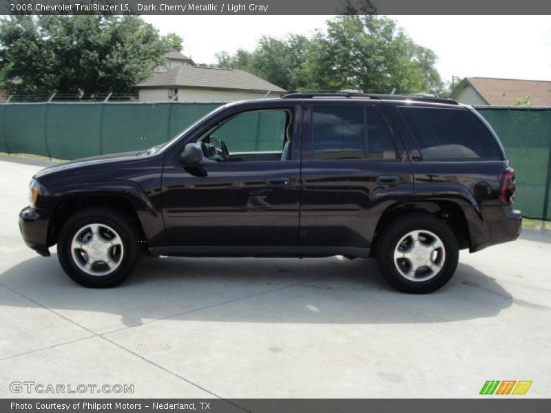 Dark Cherry Metallic / Light Gray 2008 Chevrolet TrailBlazer LS