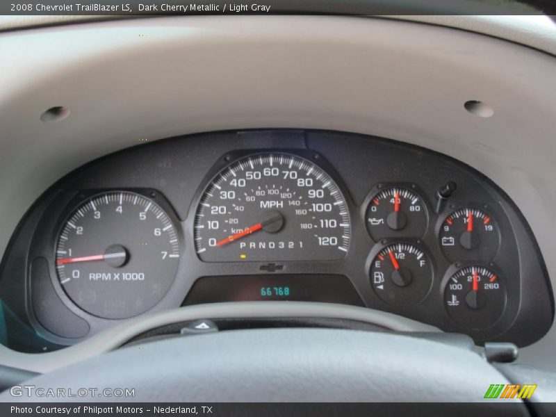 Dark Cherry Metallic / Light Gray 2008 Chevrolet TrailBlazer LS