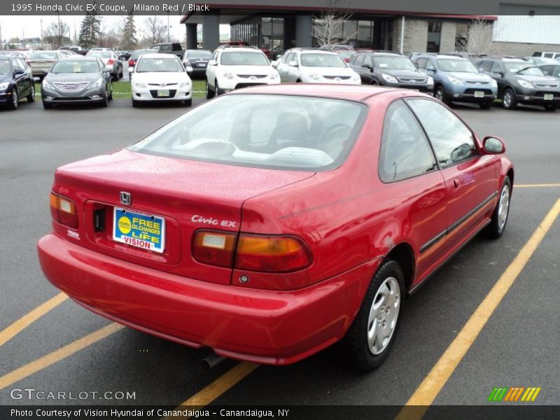 Milano Red / Black 1995 Honda Civic EX Coupe