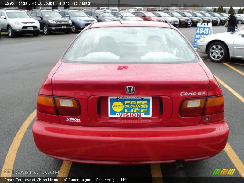 Milano Red / Black 1995 Honda Civic EX Coupe