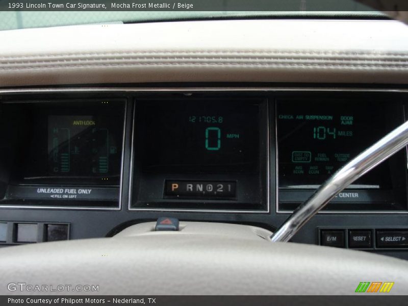 Mocha Frost Metallic / Beige 1993 Lincoln Town Car Signature