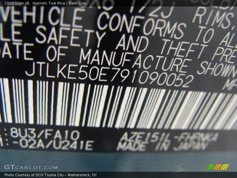 Hypnotic Teal Mica / Dark Gray 2009 Scion xB