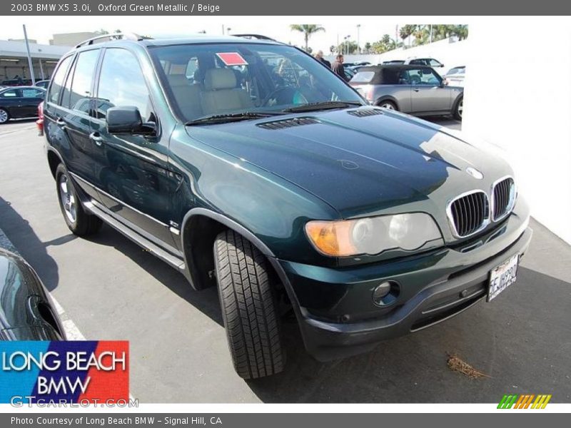 Oxford Green Metallic / Beige 2003 BMW X5 3.0i