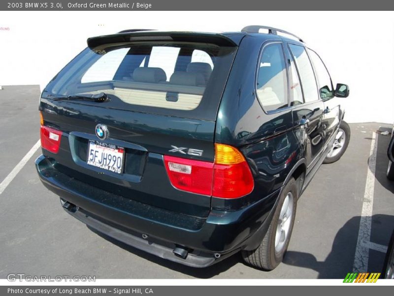 Oxford Green Metallic / Beige 2003 BMW X5 3.0i