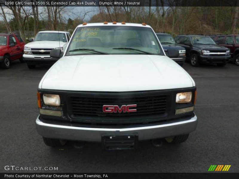 Olympic White / Neutral 1998 GMC Sierra 3500 SL Extended Cab 4x4 Dually