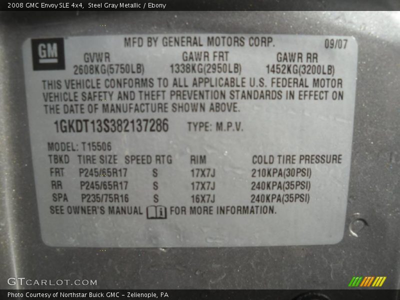 Steel Gray Metallic / Ebony 2008 GMC Envoy SLE 4x4