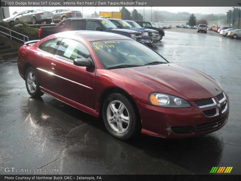 Inferno Red Pearl / Dark Taupe/Medium Taupe 2003 Dodge Stratus SXT Coupe