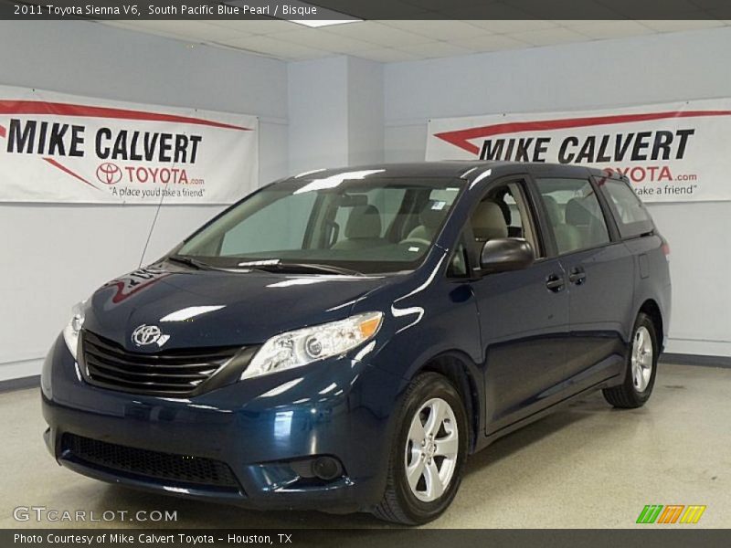 South Pacific Blue Pearl / Bisque 2011 Toyota Sienna V6