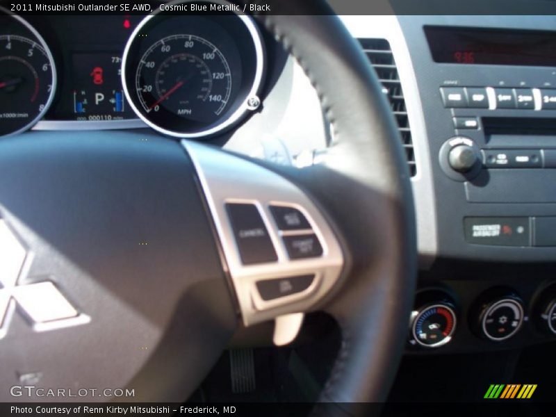 Cosmic Blue Metallic / Black 2011 Mitsubishi Outlander SE AWD