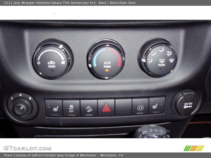 Controls of 2011 Wrangler Unlimited Sahara 70th Anniversary 4x4