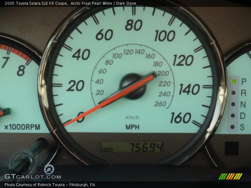 Arctic Frost Pearl White / Dark Stone 2005 Toyota Solara SLE V6 Coupe