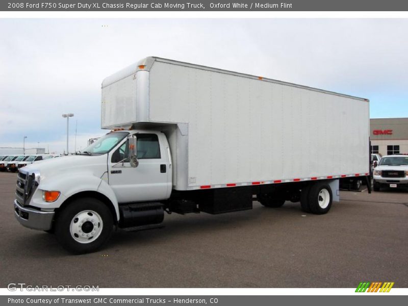 Oxford White / Medium Flint 2008 Ford F750 Super Duty XL Chassis Regular Cab Moving Truck