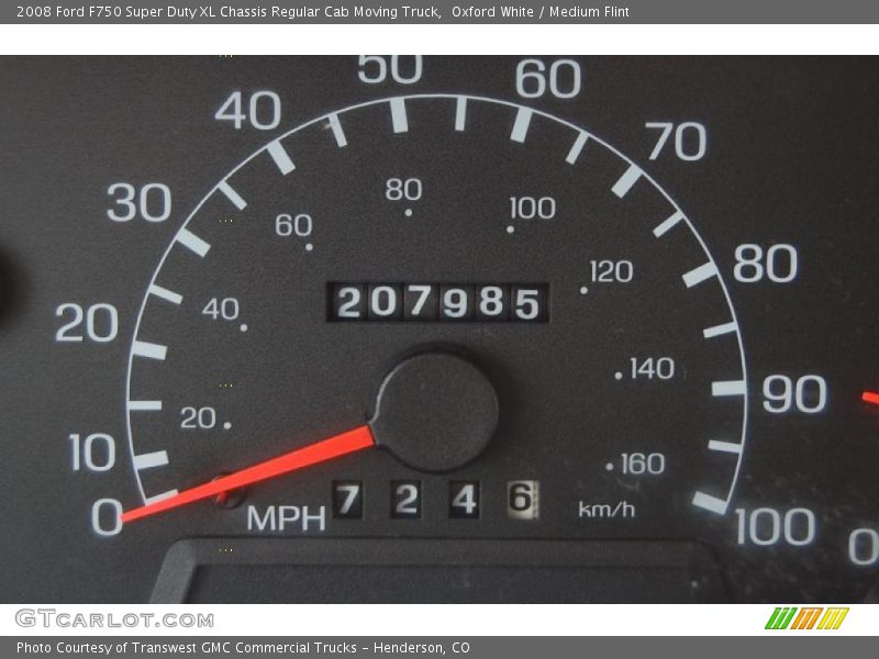 Oxford White / Medium Flint 2008 Ford F750 Super Duty XL Chassis Regular Cab Moving Truck