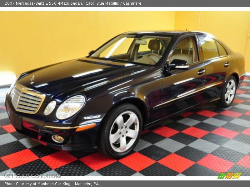 Capri Blue Metallic / Cashmere 2007 Mercedes-Benz E 550 4Matic Sedan
