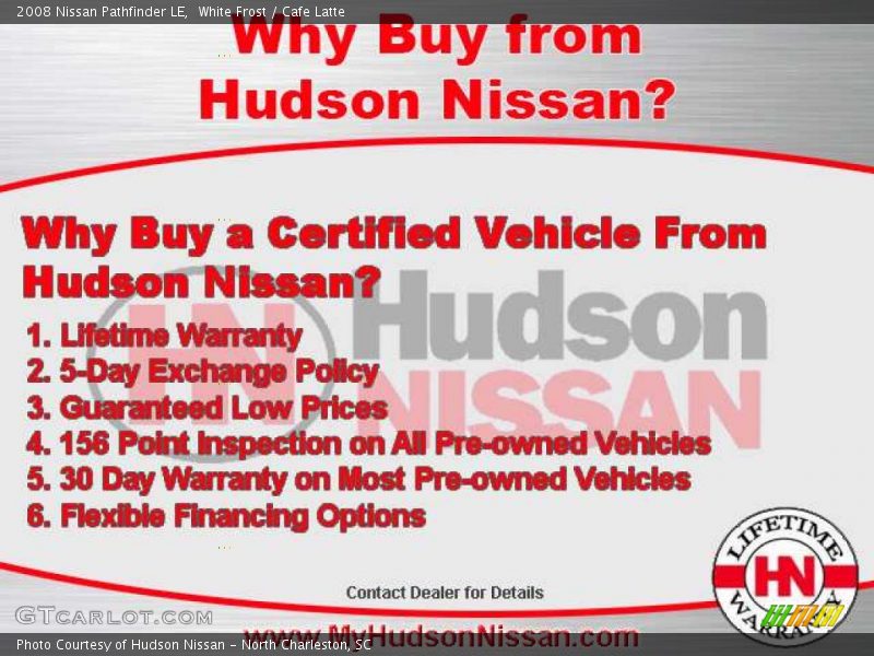 White Frost / Cafe Latte 2008 Nissan Pathfinder LE