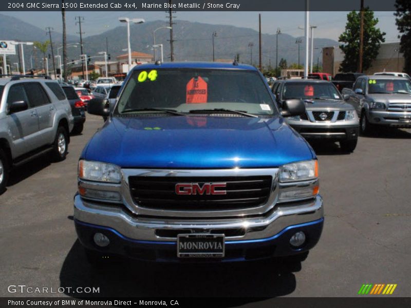 Marine Blue Metallic / Stone Gray 2004 GMC Sierra 1500 Extended Cab 4x4