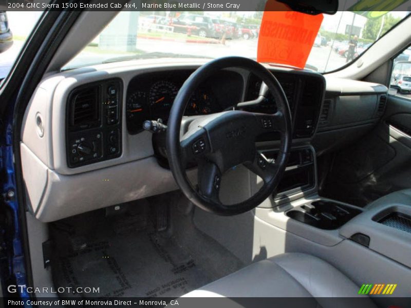 Marine Blue Metallic / Stone Gray 2004 GMC Sierra 1500 Extended Cab 4x4