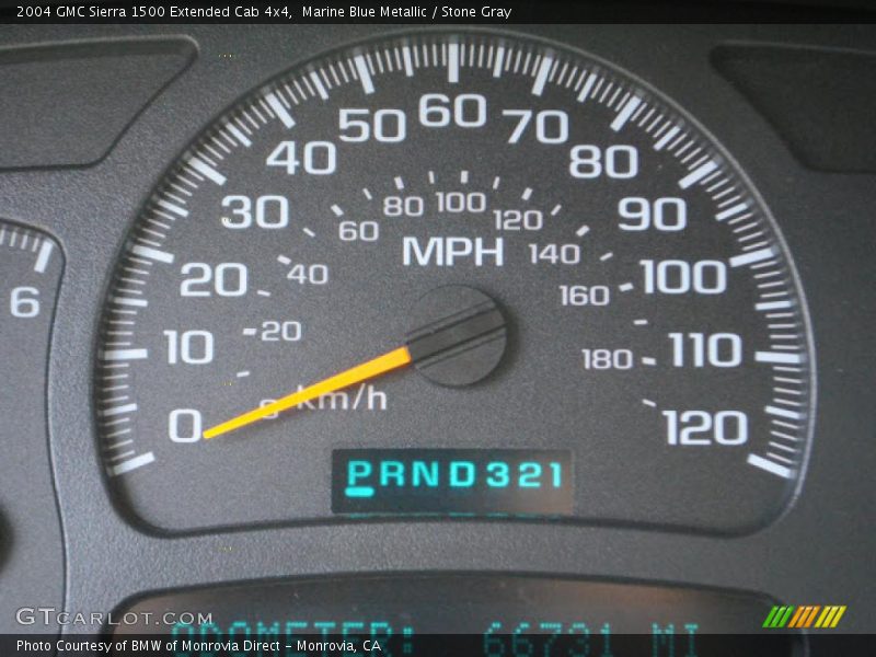 Marine Blue Metallic / Stone Gray 2004 GMC Sierra 1500 Extended Cab 4x4