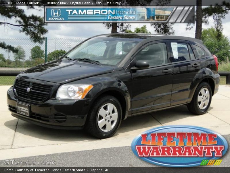 Brilliant Black Crystal Pearl / Dark Slate Gray 2008 Dodge Caliber SE