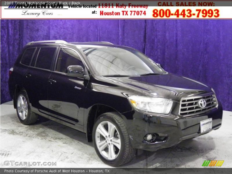 Black / Black 2008 Toyota Highlander Sport