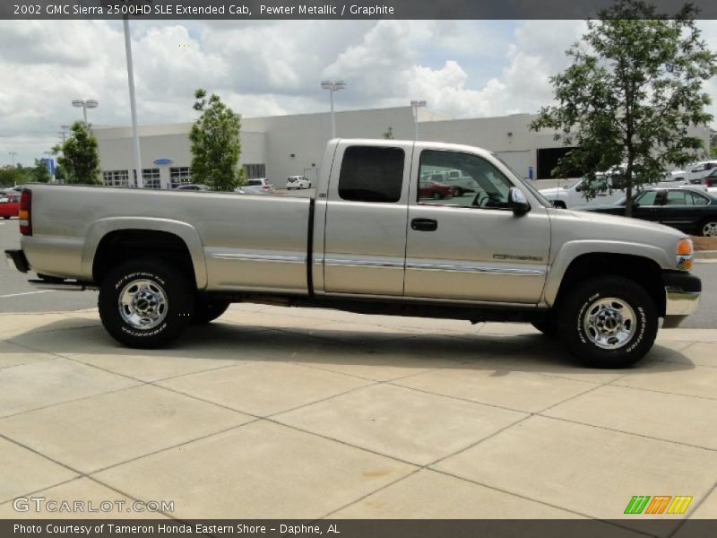 Pewter Metallic / Graphite 2002 GMC Sierra 2500HD SLE Extended Cab
