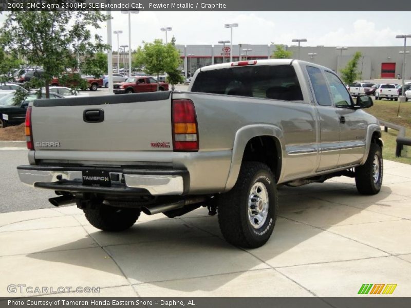 Pewter Metallic / Graphite 2002 GMC Sierra 2500HD SLE Extended Cab